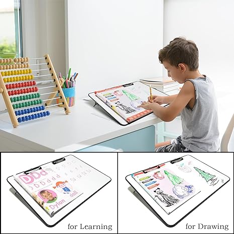 AWELUX Slant Board for Writing-Dry Erase White Board Workstation, Portable 10-15° Adjustable Working Surface for Optimal Writing and Reading, Magnetic Slant White Board for Kids Office Home